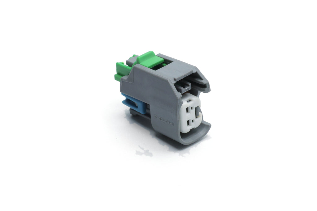 GM LS injector connector for EV6 USCAR type injectors.
Grey with a white TPA and a green TPA. Made by Delphi GT150 series 2 pin way terminal, sealed
Set comes with terminals and seals
can be used with most OEM and aftermarket USCAR injectors
avaliable as a set of 4,6 or 8
View 01