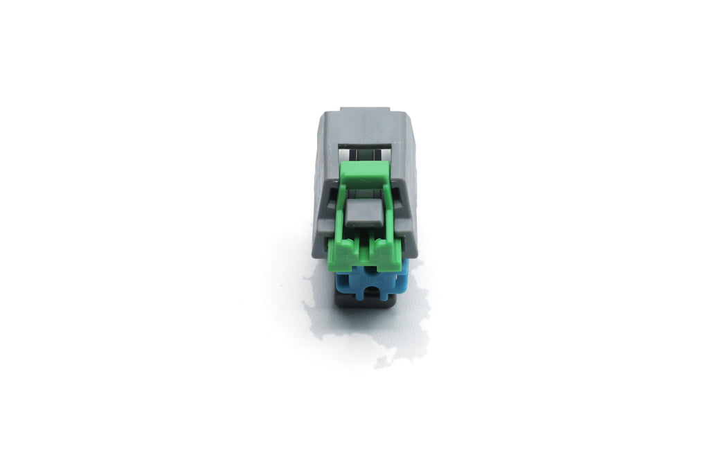 GM LS injector connector for EV6 USCAR type injectors.
Grey with a white TPA and a green TPA. Made by Delphi GT150 series 2 pin way terminal, sealed
Set comes with terminals and seals
can be used with most OEM and aftermarket USCAR injectors
avaliable as a set of 4,6 or 8
View 05