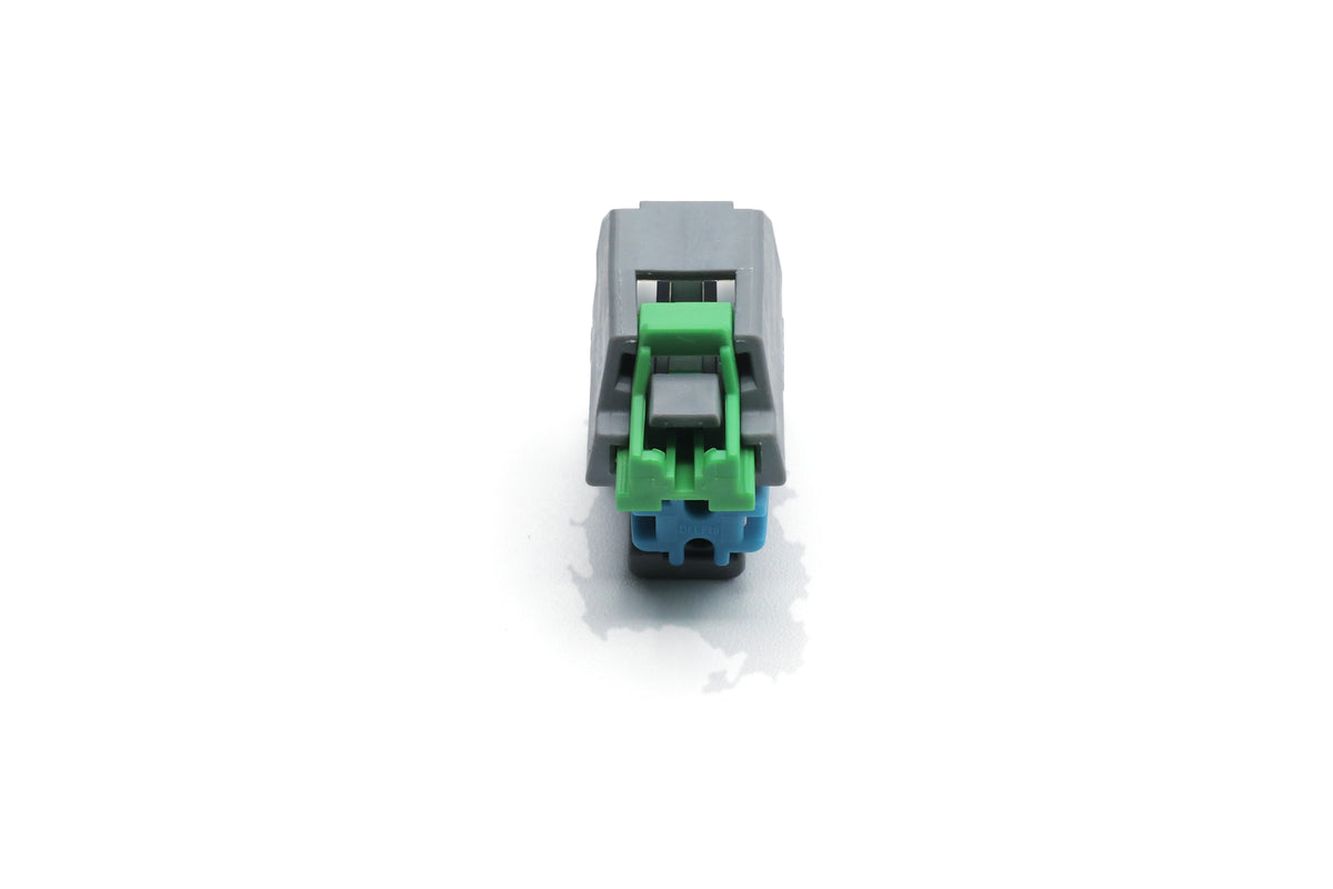 GM LS injector connector for EV6 USCAR type injectors.
Grey with a white TPA and a green TPA. Made by Delphi GT150 series 2 pin way terminal, sealed
Set comes with terminals and seals
can be used with most OEM and aftermarket USCAR injectors
avaliable as a set of 4,6 or 8
View 05