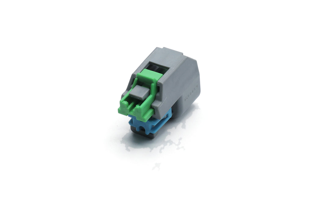 GM LS injector connector for EV6 USCAR type injectors.
Grey with a white TPA and a green TPA. Made by Delphi GT150 series 2 pin way terminal, sealed
Set comes with terminals and seals
can be used with most OEM and aftermarket USCAR injectors
avaliable as a set of 4,6 or 8
View 06