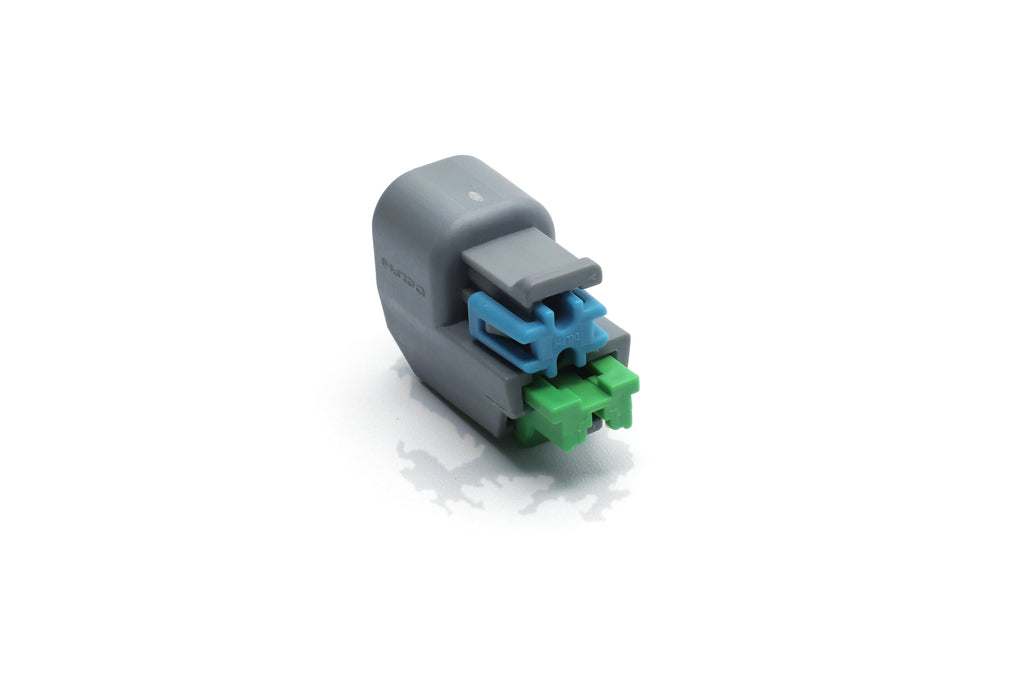 GM LS injector connector for EV6 USCAR type injectors.
Grey with a white TPA and a green TPA. Made by Delphi GT150 series 2 pin way terminal, sealed
Set comes with terminals and seals
can be used with most OEM and aftermarket USCAR injectors
avaliable as a set of 4,6 or 8
View 09