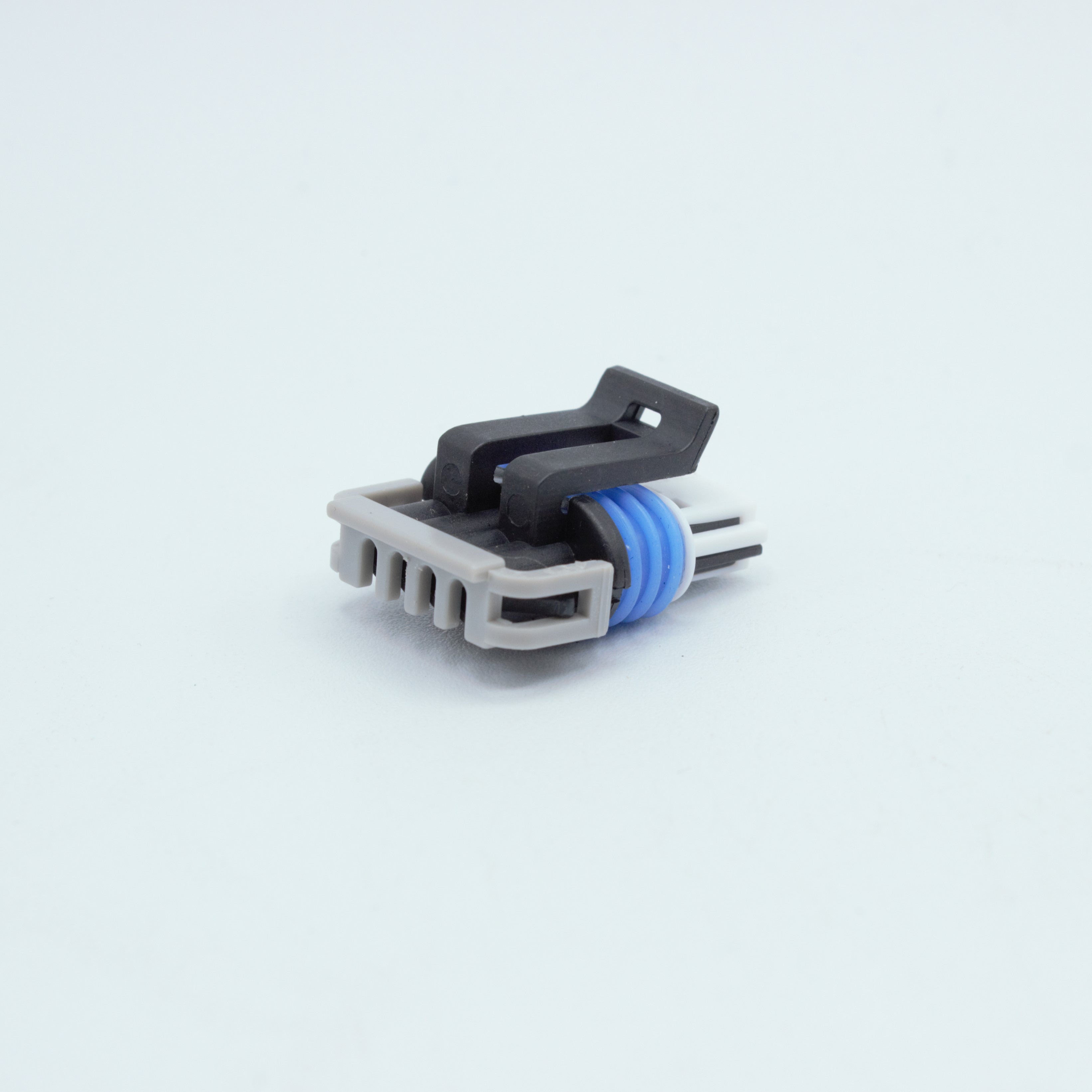 GM LS ignition coil connector for Gen 4 IV ignition coils or Corvette Camaro LS3 LS7 ignition coils. 
Black with an blue seal, comes with a white TPA on the front and a Grey . Made by Delphi GT150 series 4 pin way terminal, sealed
Each set comes with terminals and seals Code B coding keying
can be purchased as a set of 4, 6 or 8PS on the pack