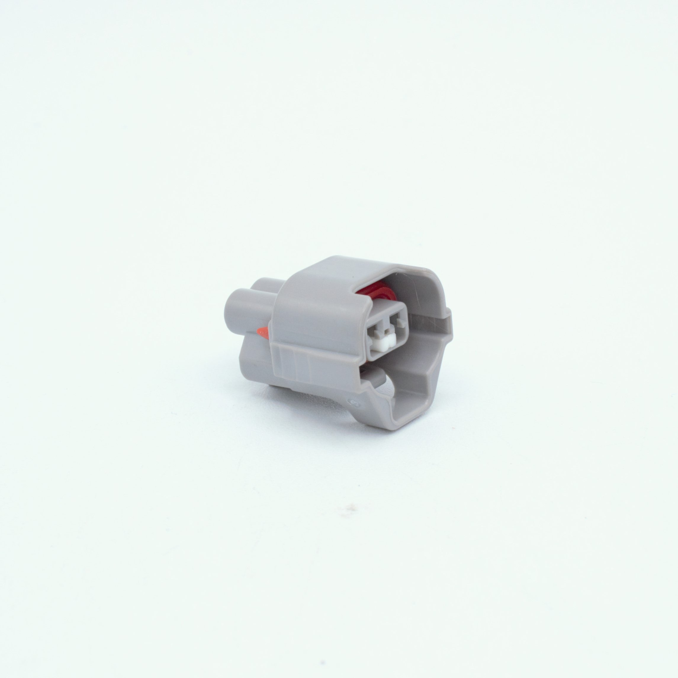 Toyota EV6 USCAR injector connector
Grey with a red seal orange seal and a white TPA
Has 2 keys that are high higher close to top
2 terminal, sealed
Made by Sumitomo TS series
sold in sets of 4, 6 or 8 
For 1JZ 2JZ 1UZ 3UZ engines
