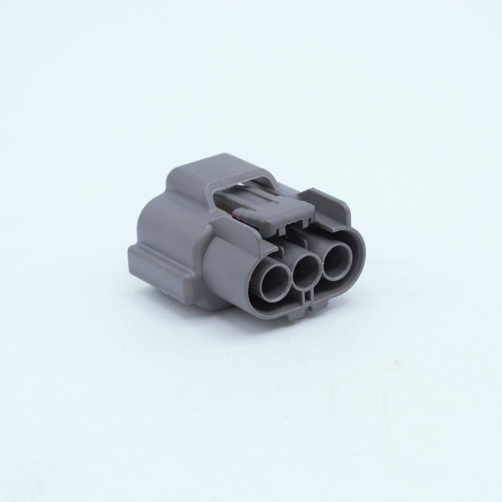 Ignition coil connector for Nissan SR20 SR engines
Grey with yellow TPA, made by Sumitomo 62 series (similar to RS type E) 3 way terminal pin sealed
also fit TPS sensors

sold in packs of 4, 6 for SR and RB engines