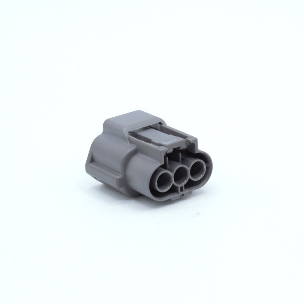 Ignition coil connector for Nissan GTR R35 coils
Grey with white TPA, made by Sumitomo RS type E series (similar to 62 series) 3 way terminal pin sealed

sold in packs of 4, 6 for SR and RB, JZ 7M engines