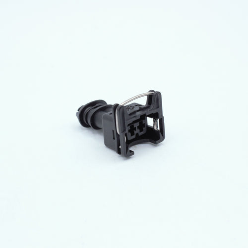 EV1 Jetronic fuel injector connector
black with a metal retention tang CPA and a black TPA at the back
Uses JPT terminals, sealed
Made by TE formerly Bosch

sold as a set of 4, 6 or 8 with terminals and seals