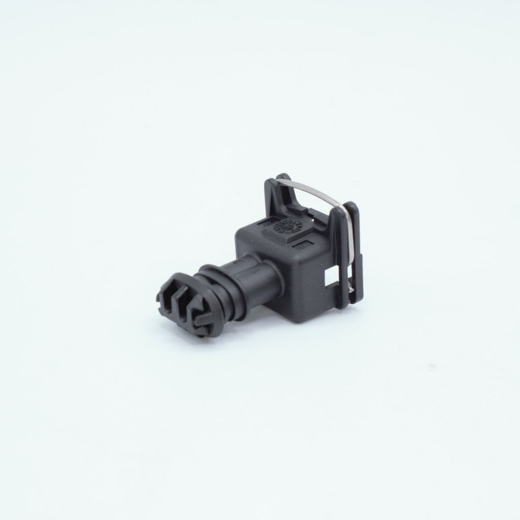 EV1 Jetronic fuel injector connector
black with a metal retention tang CPA and a black TPA at the back
Uses JPT terminals, sealed
Made by TE formerly Bosch

sold as a set of 4, 6 or 8 with terminals and seals