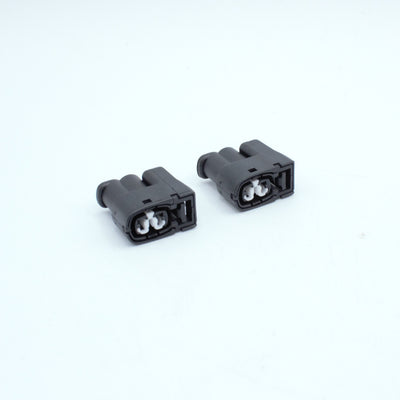 Set of 2 toyota ignition coil connectors
2 pin way terminal, sealed
Black with white TPA in center
Made by Yazaki Sumitomo 090 090II series

commonly used in UZ ignition systems with distributors and 1JZ 2JZ coils as well as 7M and other Toyota engines

sold as a set of 2, 3 or 6, comes with terminals and seals