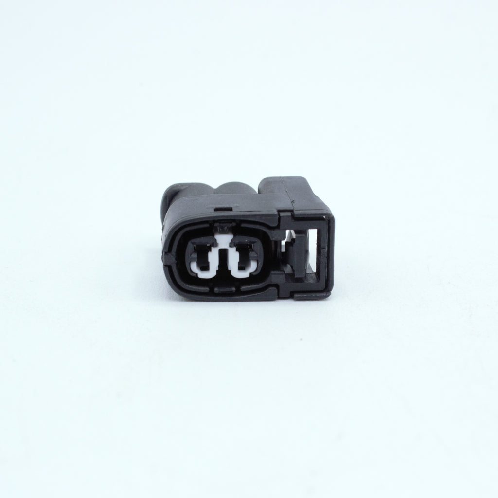 Toyota ignition coil connector
2 pin way terminal, sealed
Black with white TPA in center
Made by Yazaki Sumitomo 090 090II series

commonly used in UZ ignition systems with distributors and 1JZ 2JZ coils as well as 7M and other Toyota engines

sold as a set of 2, 3 or 6, comes with terminals and seals