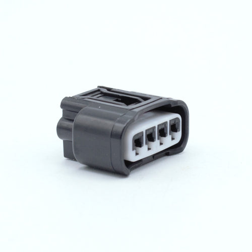 Toyota 3UZ 1ZZ ignition coil connectors
black with white TPA
Sealed
4 way terminal pin
Made by Yazaki 090 090 II series

Common upgrade for SR20 ignition systems, JZ and RB
sold as a set of 4 with terminals and seals