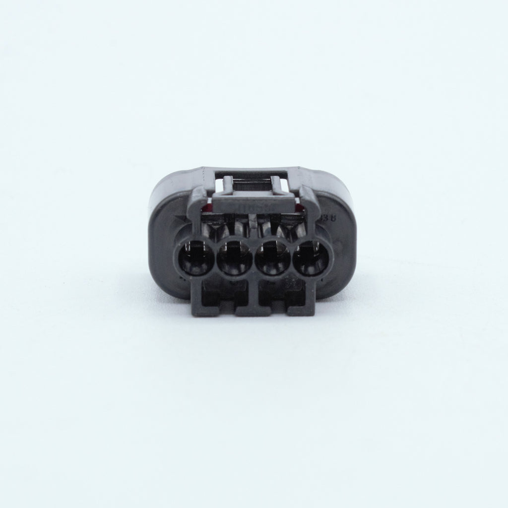 Toyota 3UZ 1ZZ ignition coil connectors
black with white TPA
Sealed
4 way terminal pin
Made by Yazaki 090 090 II series

Common upgrade for SR20 ignition systems, JZ and RB
sold as a set of 4 with terminals and seals