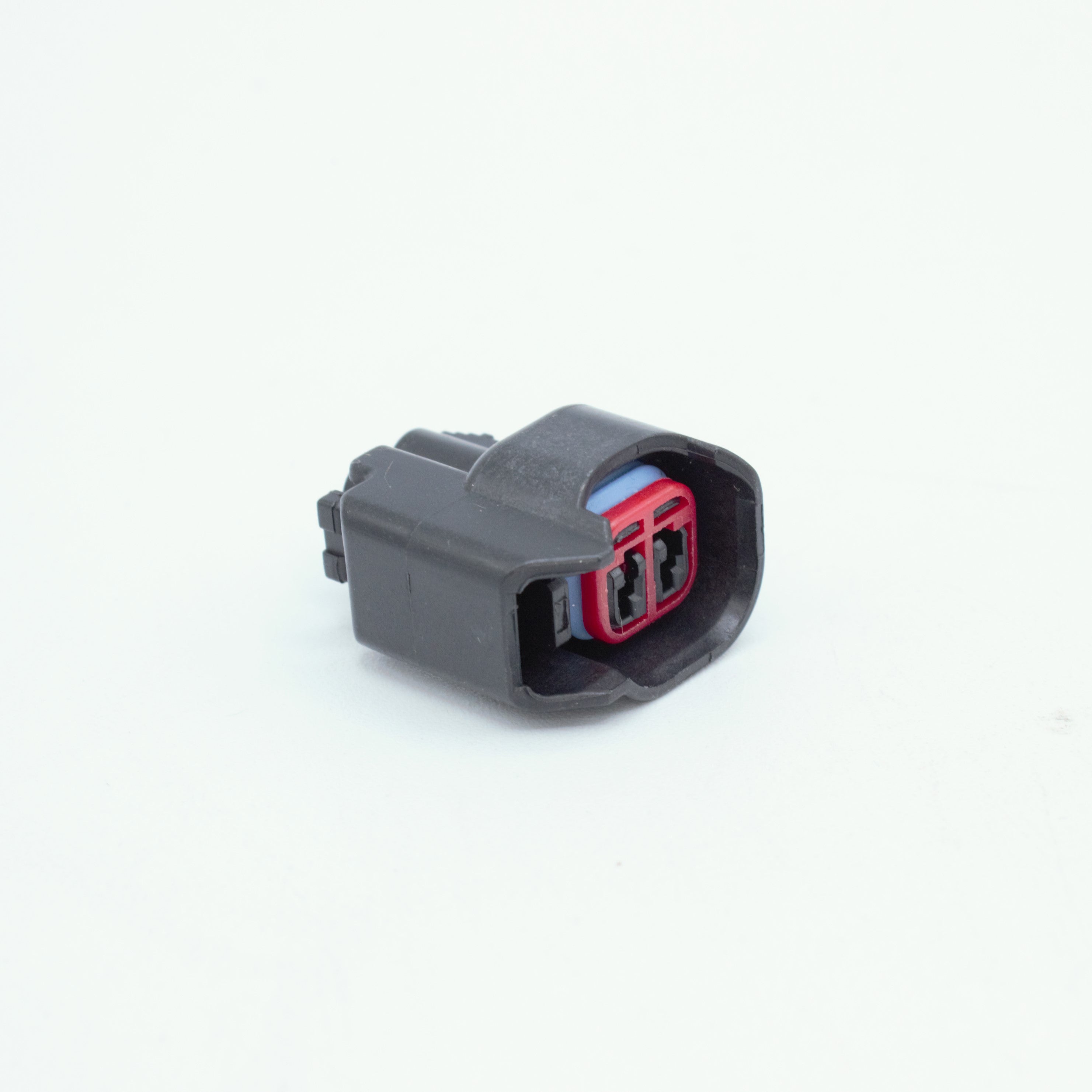 EV14 injector connector
black, red TPA blue seal
2 way terminal pin
sealed
Made by EPC 1.5 sealed series using yazaki terminals and seals
common for aftermarket EV14 injectors like Deatchwerks, injector dynamics, CPI, FIC fuel injector clinic and some OEM type

sold in sets of 4, 6 or 8 with terminals and seals