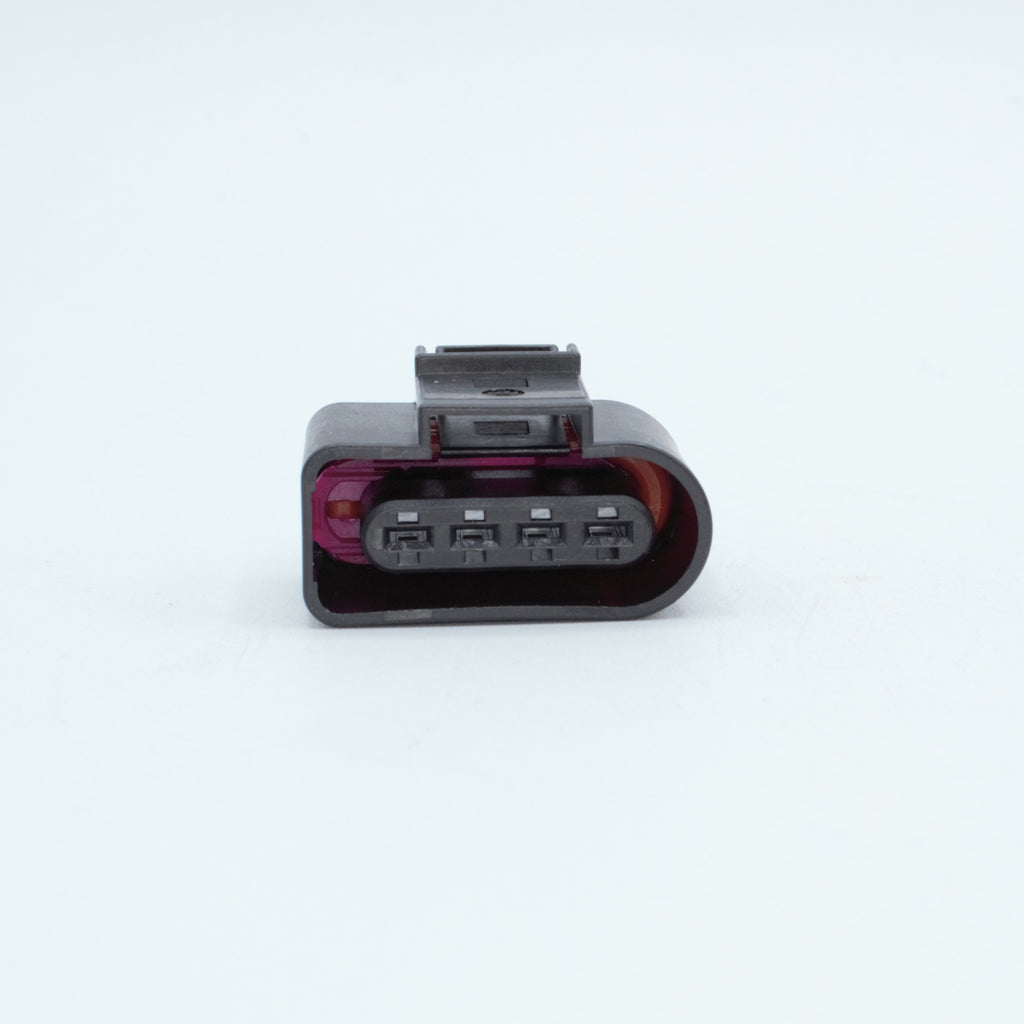 R8 Audi VW ignition coil connector
4 way terminal pin sealed
Black with purple violet TPA
uses MCP JPT terminals
Made by FEP Bosch VW VAG
coils from 2.0T and 1.8T Golf Jetta as well as V8 Audi R8 V10 Lamborghini

Great upgrade for JZ RB SR 7M and UZ engines
sold as a set of 4 6 or 8 with terminals and seals