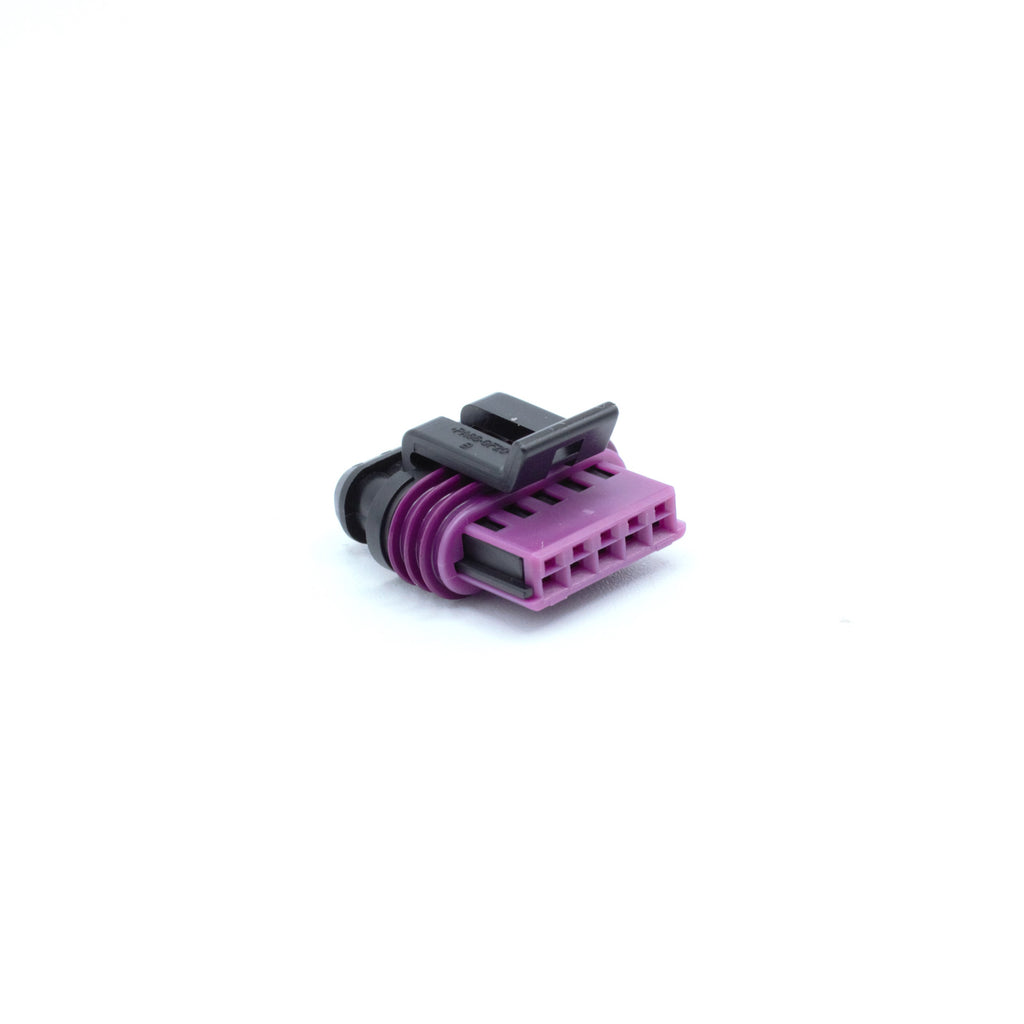 IGN-1A ignition coil connector
5 way terminal sealed
black with violet purple green seal
Uses Delphi GT150 terminals and seals
accepts shrink boot

For use with mercury IGN-1a ignition coils sold by Link Haltech Ecumaster WHP and more
sold as a set of 4 6 or 8 with terminals and seals