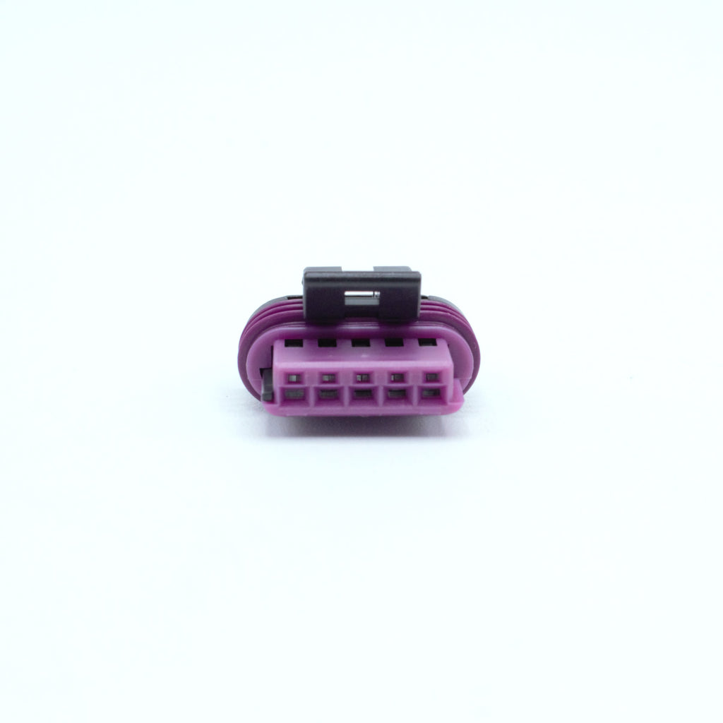 IGN-1A ignition coil connector
5 way terminal sealed
black with violet purple green seal
Uses Delphi GT150 terminals and seals
accepts shrink boot

For use with mercury IGN-1a ignition coils sold by Link Haltech Ecumaster WHP and more
sold as a set of 4 6 or 8 with terminals and seals