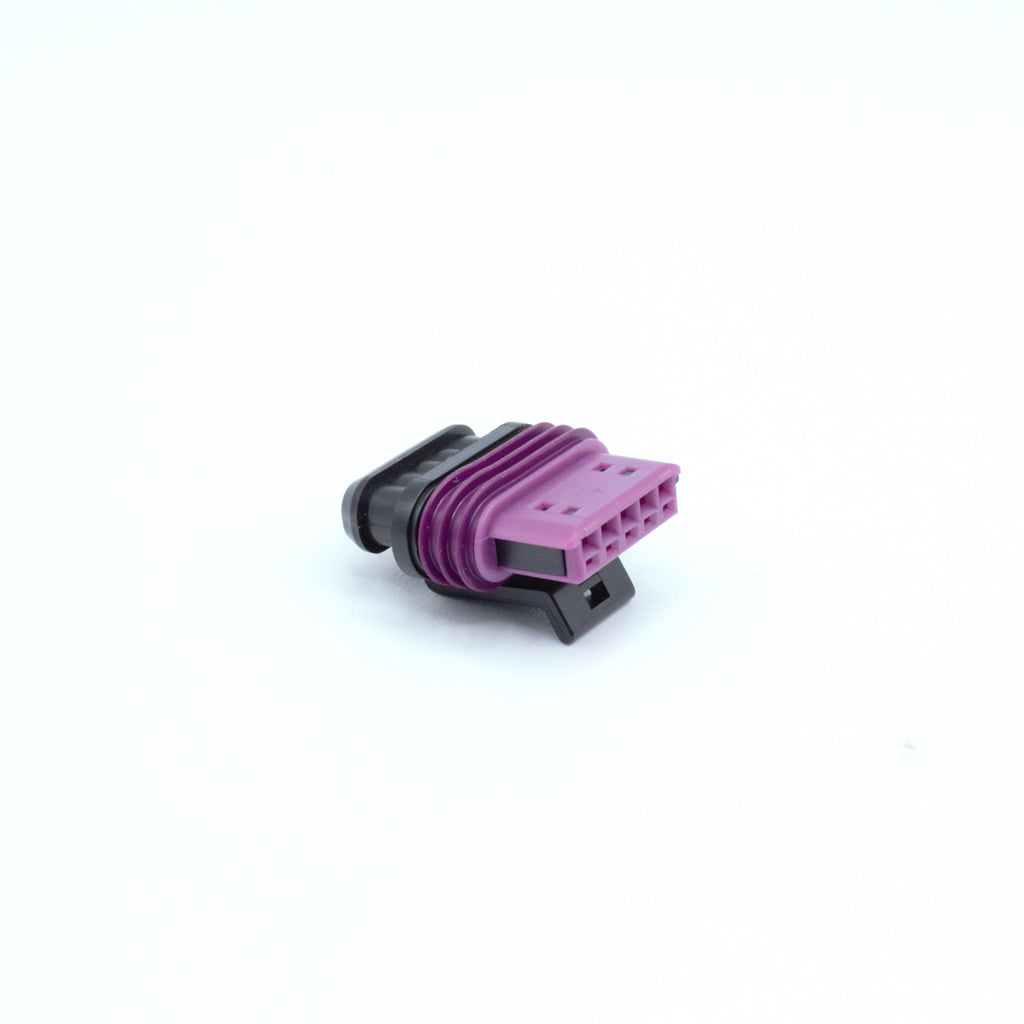 IGN-1A ignition coil connector
5 way terminal sealed
black with violet purple green seal
Uses Delphi GT150 terminals and seals
accepts shrink boot

For use with mercury IGN-1a ignition coils sold by Link Haltech Ecumaster WHP and more
sold as a set of 4 6 or 8 with terminals and seals