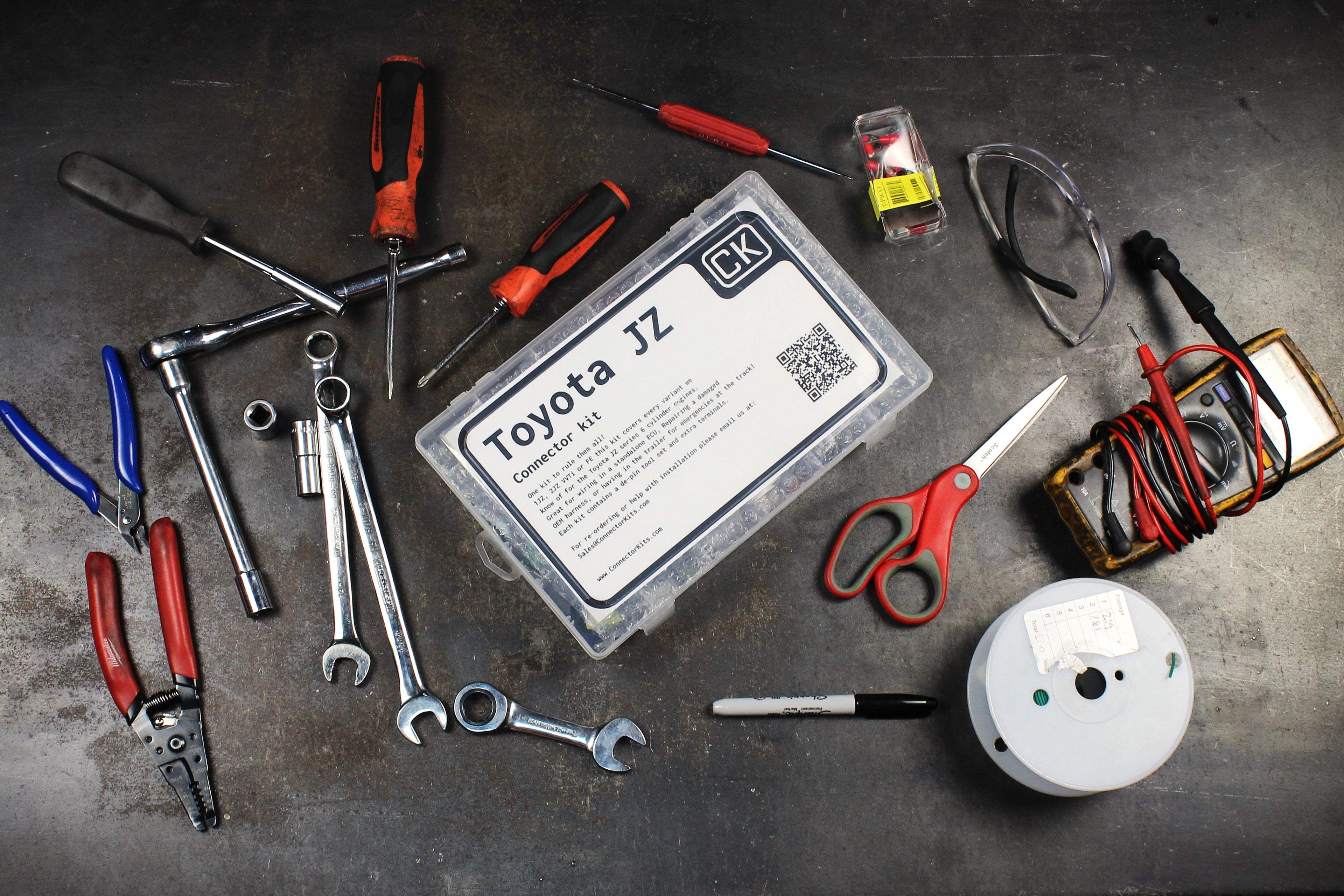 Toyota JZ connector kit
all JZ connectors in one kit with terminals and seals and a de-pin tool set
contents inside open