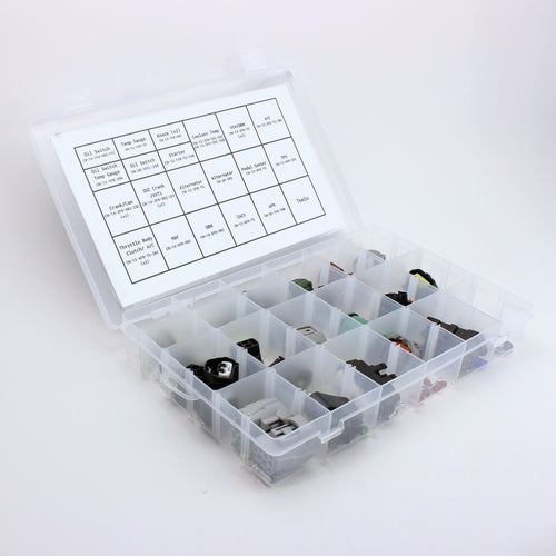 Toyota UZ connector kit
all UZ connectors in one kit with terminals and seals and a de-pin tool set
Perfect for you Toyota 1UZ 2UZ or 3UZ engine in LS400 GS400 Land cruiser, Crown or Celsior UCF30
contents open inside