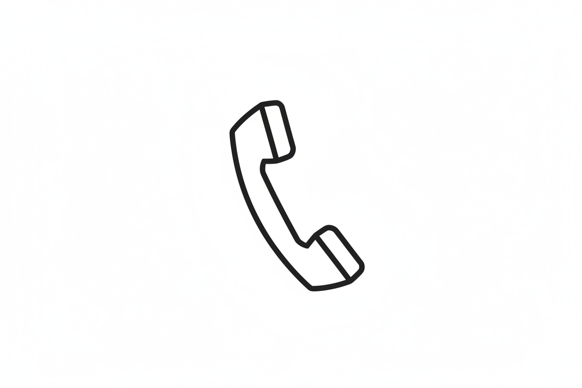 phone handset outline, simple, make background white